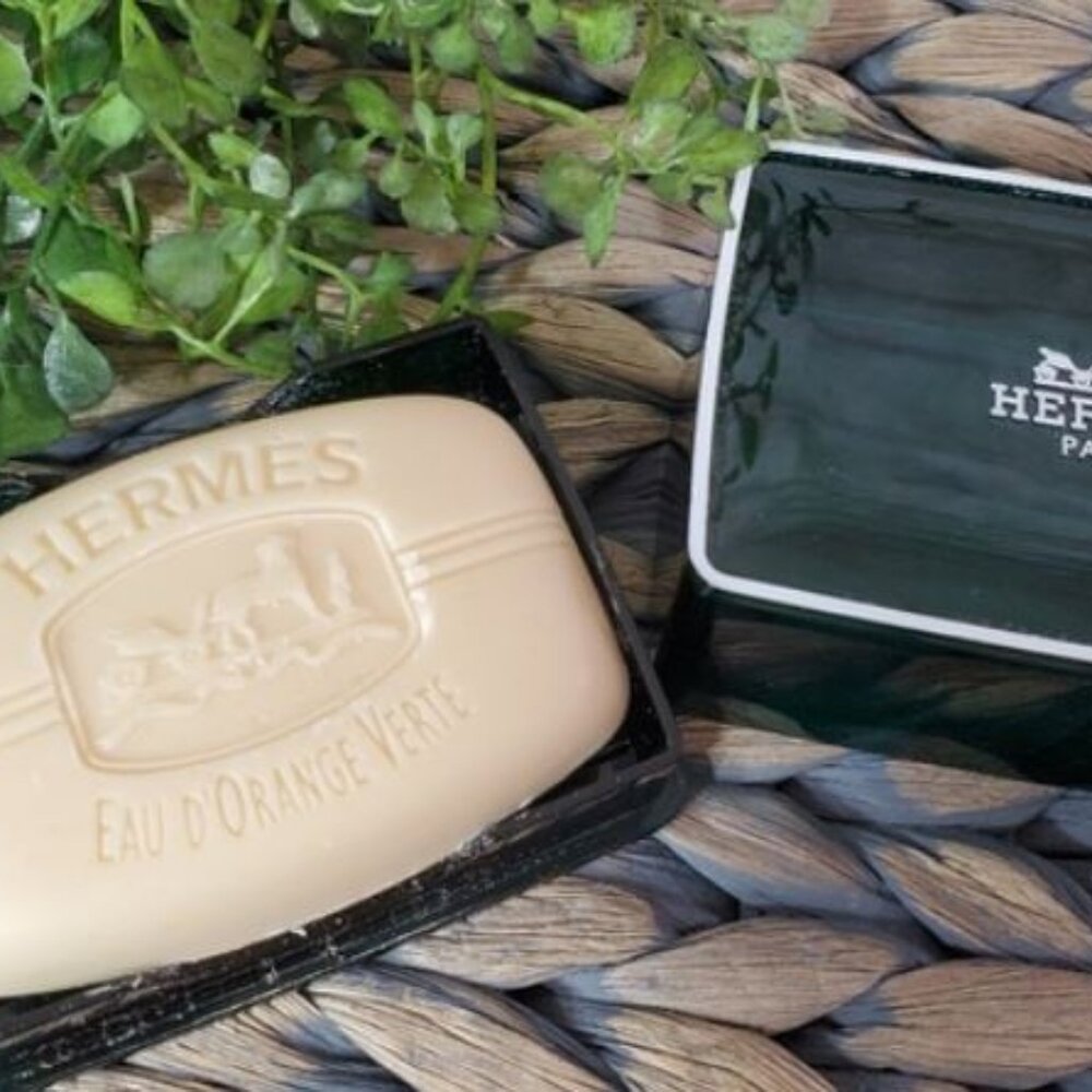 Unisex HERMES Eau D’Orange Vert Soap with Travel Case 1.7oz 50g